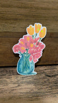 Sunset Flower Vase Sticker