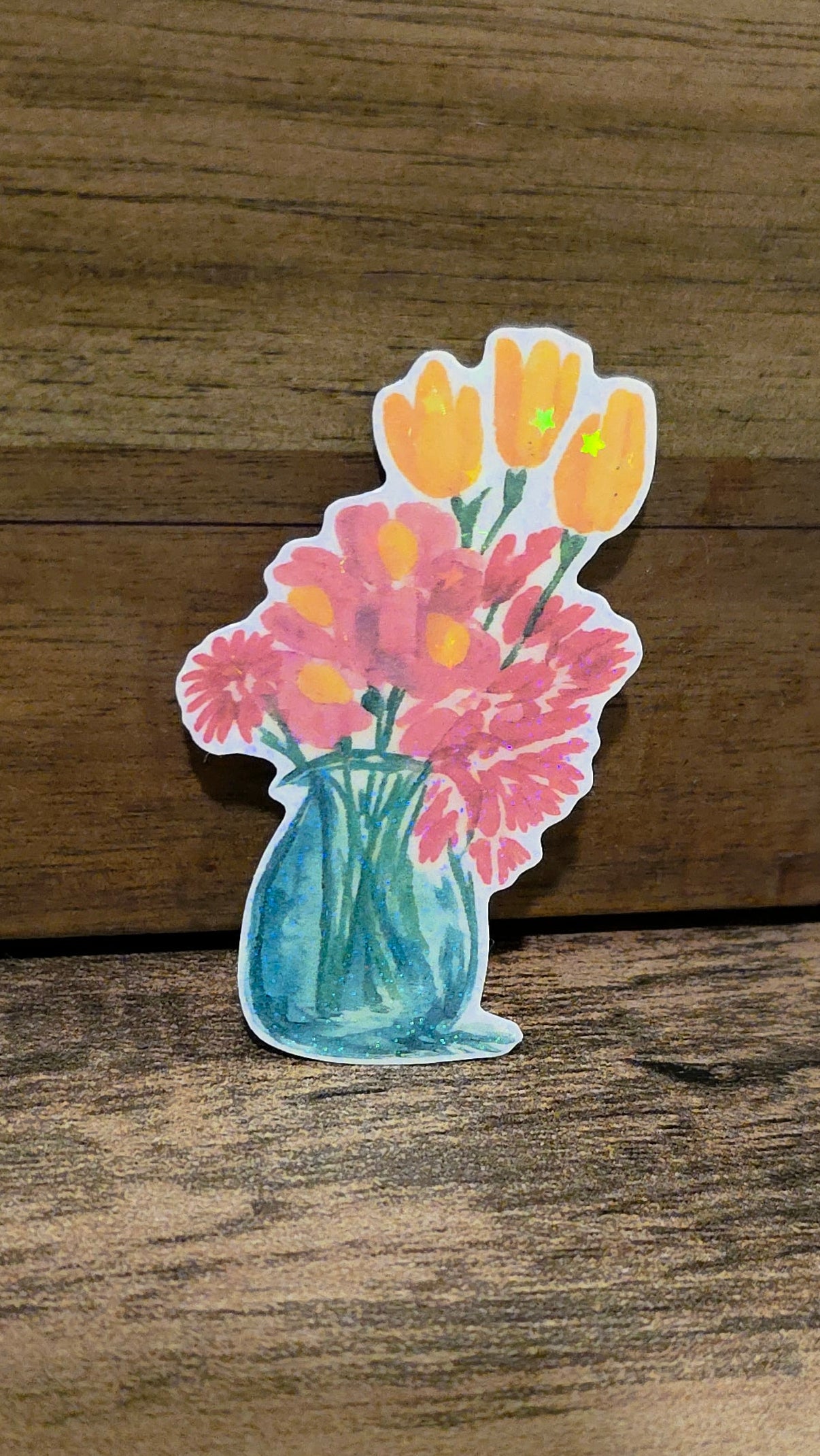 Sunset Flower Vase Sticker