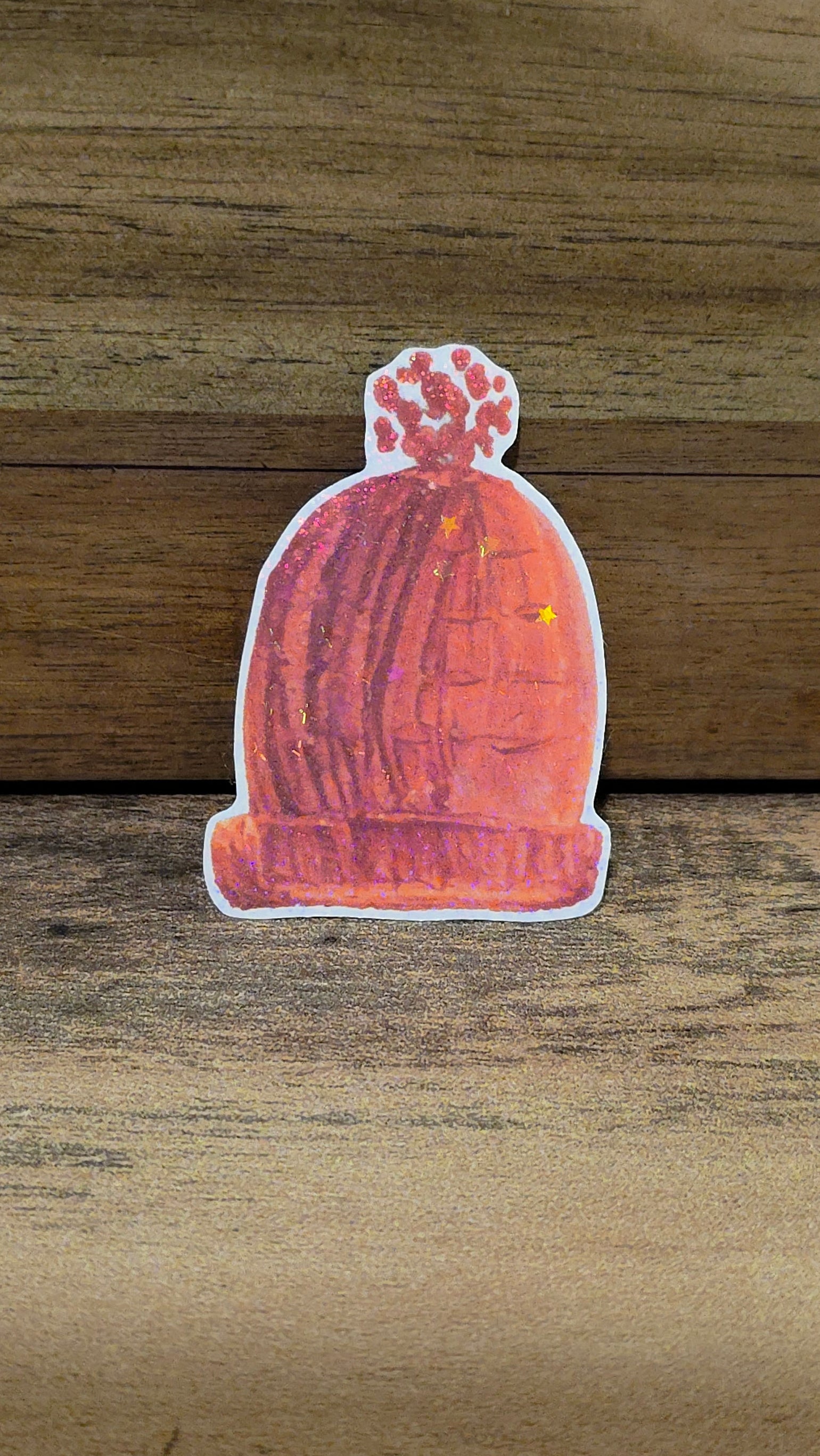 Orange Fluffy Beanie Sticker
